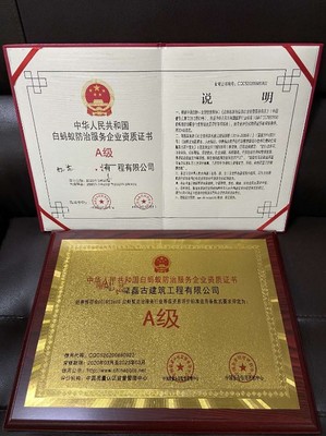 白蟻防治A級資質認證 全國通行，守護您的財產安全